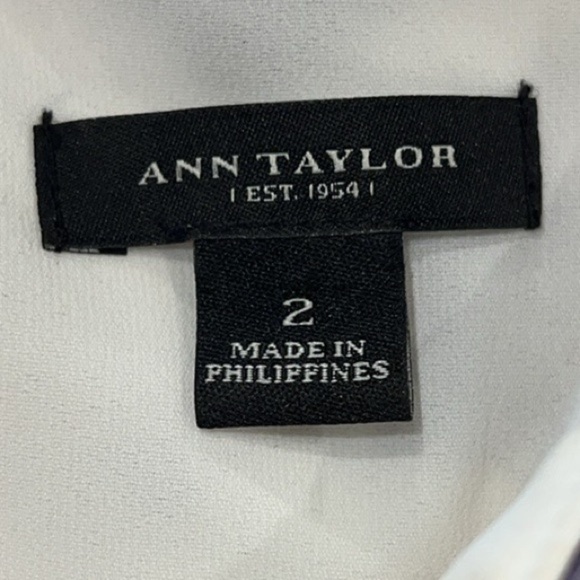 Ann Taylor Purple and White modern abstract Sheath Dress Bateau Neckline size 2 - Picture 8 of 9